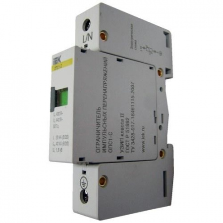 IEK KARAT Ограничитель имп. перенапр. ОПС1-C 1Р In=20kA Un=400B Im=40kA