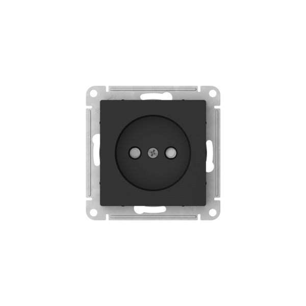 Systeme Electric AtlasDesign Карбон Розетка без заземления со шторками, 16А, мех., быстрозажим. клем.