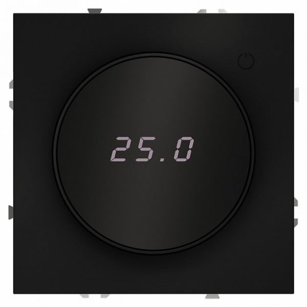 Терморегулятор электронный VOLTUM S70 с индикацией и датчиком, для теплого пола, (черный матовый)