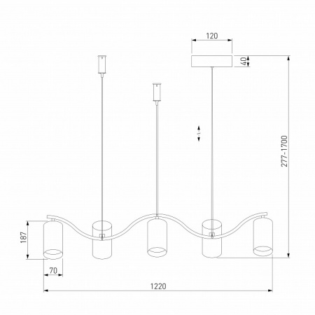 Подвесной светильник 90103/5 серый / золото Eurosvet Spacer