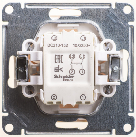 Systeme Electric Wessen 59 Беж Выключатель 1-клавишный 2-полюсный, 10А