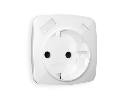 Лицевая панель OMEGA (Белый глянец) для розетки с заземлением со шторками 2USB тип A+C QUANT OP1100