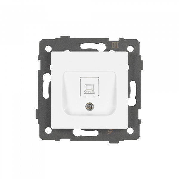 Arlight Механизм компьютерной розетки SCT-MPC1-PL-WH-V (RJ-45, CAT6) (-)