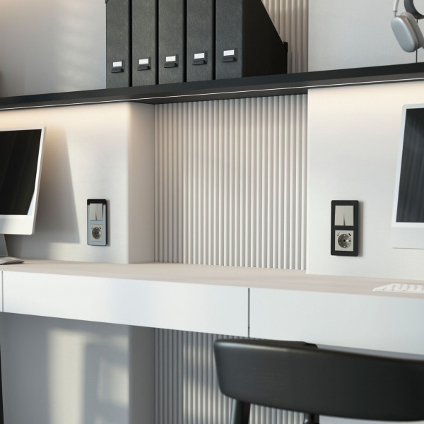 Выключатель двухклавишный (дымчатый) W1220004