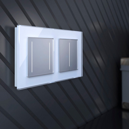 Рамка из стекла на 2 поста Favorit белый W0021101