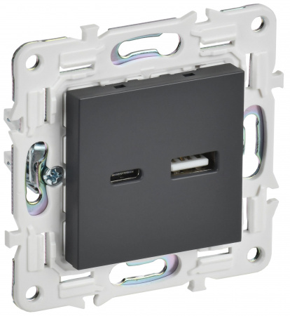 IEK SKANDY Титан Розетка USB A+C 18Вт SK-R13T