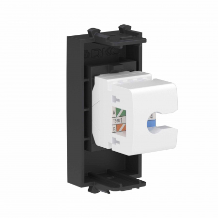 DKC Avanti Телефонная розетка RJ-12 без шторки модульная, Черный матовый, 1 модуль