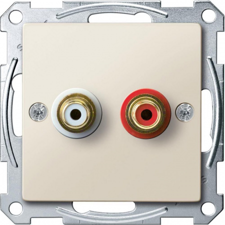 SE Merten SM Беж глянец АудиоРозетка с двумя гнездами тюльпан
