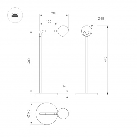 Arlight Светильник SP-OTTORI-TAB-6W Warm3000 (WH, 30 deg, 230V) (IP20 Металл, 3 года)