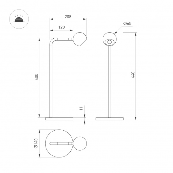 Arlight Светильник SP-OTTORI-TAB-6W Warm3000 (WH, 30 deg, 230V) (IP20 Металл, 3 года)