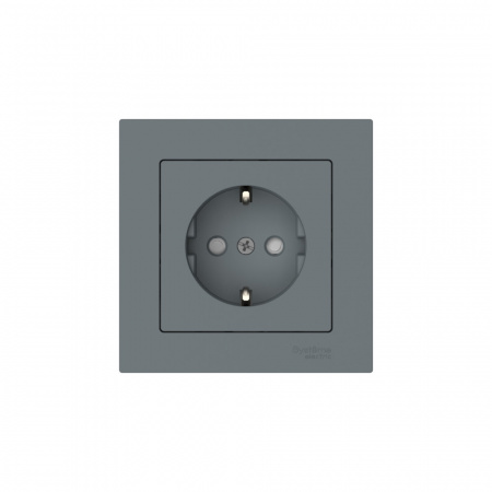 Systeme Electric AtlasDesign Грифель Розетка с заземлением со шторками, 16А, в сборе, быстрозажим. клем.