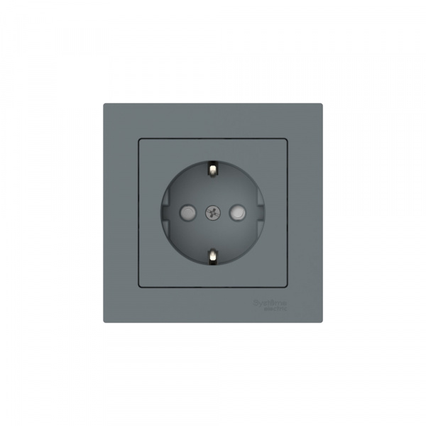 Systeme Electric AtlasDesign Грифель Розетка с заземлением со шторками, 16А, в сборе, быстрозажим. клем.