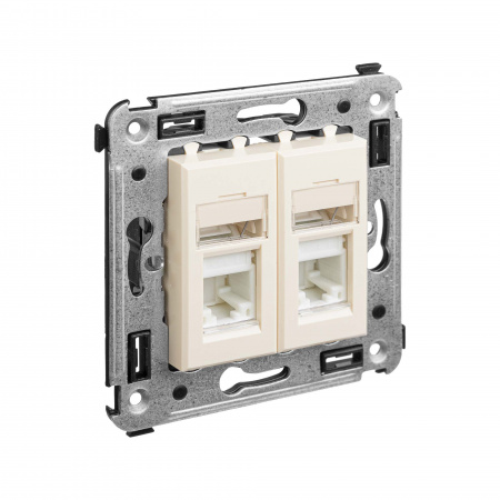 DKC Avanti Ванильная дымка Компьютерная розетка RJ-45 двойная  категория 6