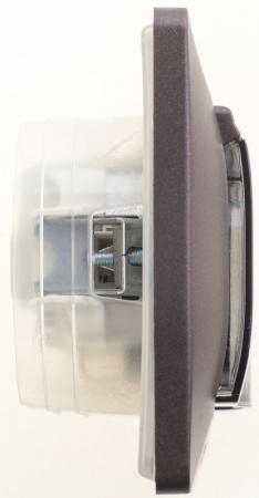 SE Glossa Шоколад Розетка с/з со шторками с крышкой, 16А, IP44 (в сборе)