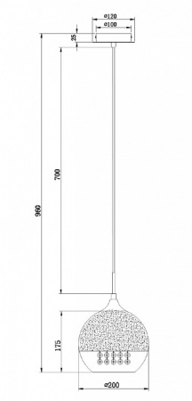 Подвесной светильник P140-PL-110-1-N Maytoni Fermi