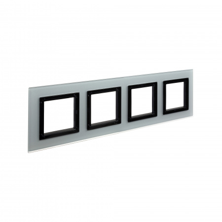 DKC Avanti Светло-Серый Стекло Рамка 8 модулей
