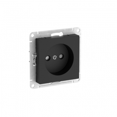 Systeme Electric AtlasDesign Карбон Розетка без заземления со шторками, 16А, мех., быстрозажим. клем.