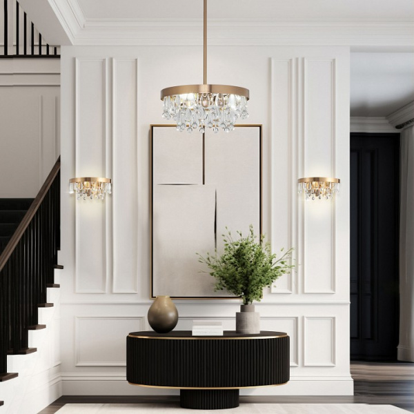 Настенный светильник с хрусталем 60165/2 латунь Eurosvet Sophie