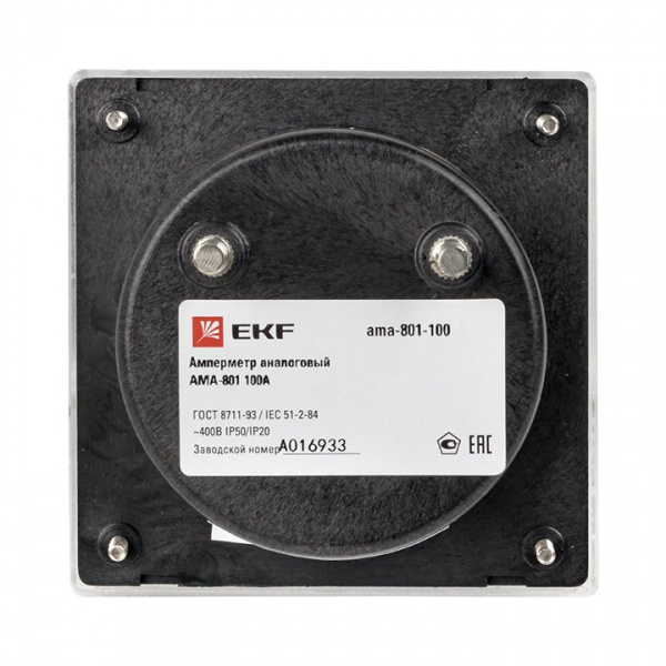 EKF PROxima Амперметр AMA-801 аналоговый на панель (80х80) круглый вырез 100А трансф. подкл.