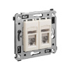 DKC Avanti Ванильная дымка Компьютерная розетка RJ-45 двойная  категория 5e экранированная