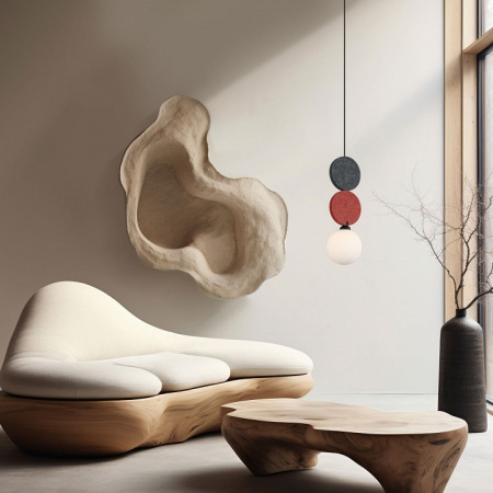 ПОДВЕСНОЙ СВЕТИЛЬНИК С ФЕТРОВЫМ ПЛАФОНОМ 40072/1 красный Eurosvet Olaf