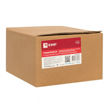 EKF PROxima Рубильник-выключатель 250A 3P c рукояткой управления для прямой установки PowerSwitch