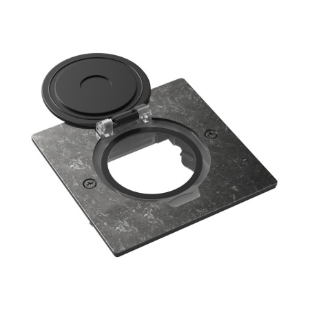 Лючок Surface 2 мод. (1 мод. 45х45 мм.), круглая крышка, оцинкованная сталь, IP44