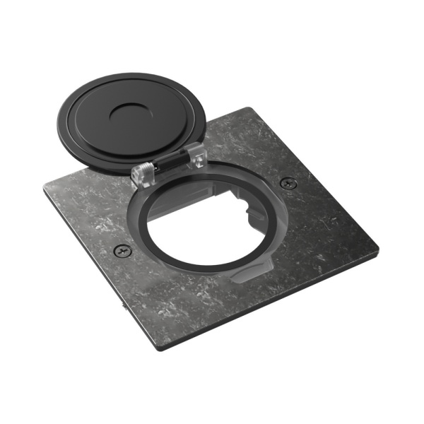 Лючок Surface 2 мод. (1 мод. 45х45 мм.), круглая крышка, оцинкованная сталь, IP44