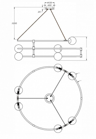 Подвесной светильник MOD317PL-06B Maytoni Balance