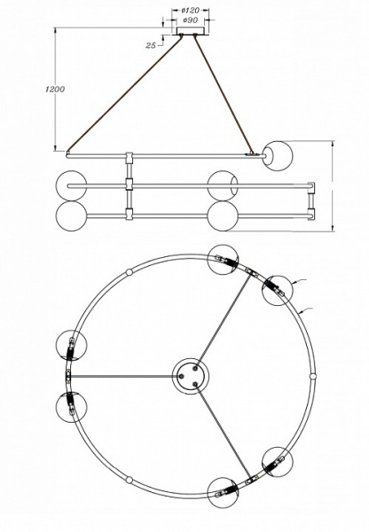 Подвесной светильник MOD317PL-06B Maytoni Balance