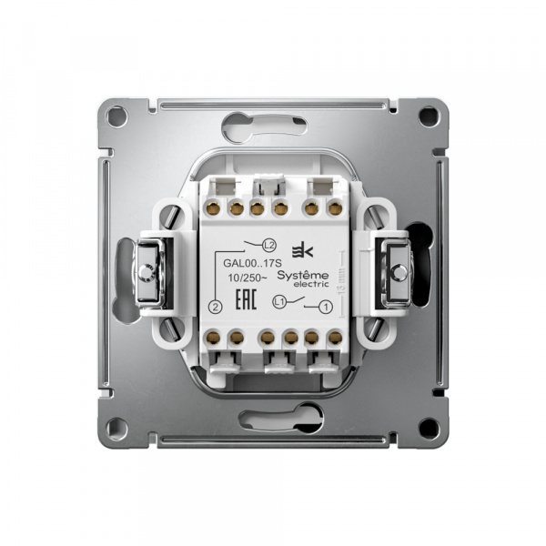 Systeme Electric ArtGallery Белый Выключатель 2-клавишный кнопочный, 10АХ, механизм, быстрозажим. клем.