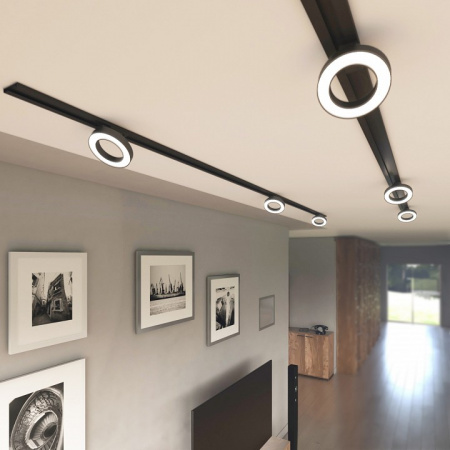 Трековый светодиодный светильник для однофазного шинопровода Spila черный 12W 4200K 85079/01 Elektrostandard Spila a056374