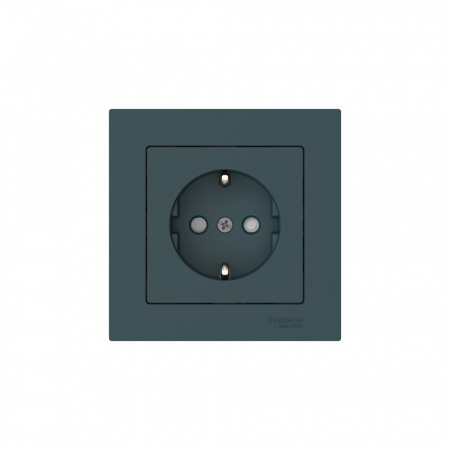 Systeme Electric AtlasDesign Изумруд Розетка с заземлением со шторками, 16А, в сборе, быстрозажим. клем.