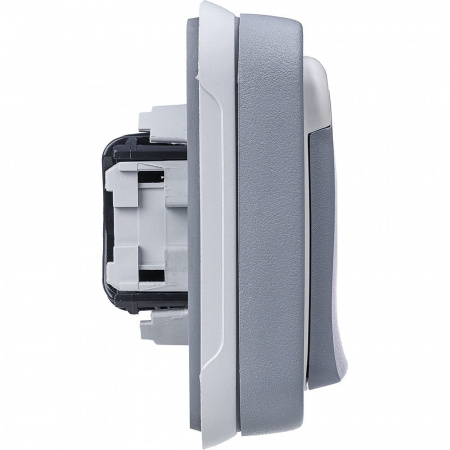 Legrand Plexo Серый Розетка с/з с крышкой,2К+З,16А,230В,винтовой зажим,встраиваемая,в сборе IP55