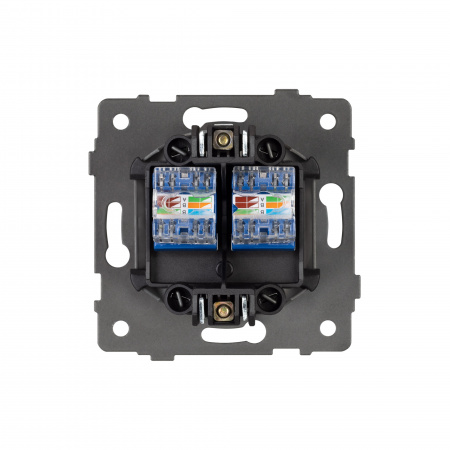 Arlight Механизм компьютерной розетки двойной SCT-MPC2-PL-GD-V (RJ-45, CAT6) (-)