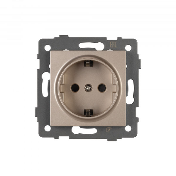 Arlight Механизм электрической розетки SCT-MEU1-PL-GD-V (250V, 16A) (-)