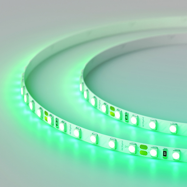 Arlight Светодиодная лента RT-A120-5mm 24V Green (9.6 W/m, IP20, 3528, 5m) (узкая)