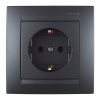 Simon 15 Графит Розетка с/з 2P+E, 16А, 250В, винт. зажим