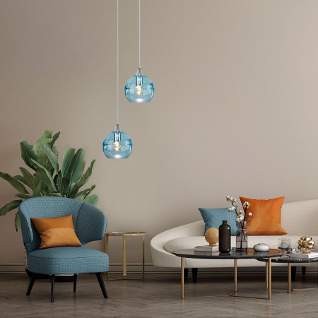 Подвесной светильник 50221/1 голубой Eurosvet Lotus