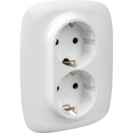 Legrand Valena ALLURE DIY Бел Розетка 2-ая с/з с защитными шторками, безвинт.зажим