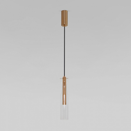 Подвесной светильник LED со стеклянным плафоном 50254/1 LED латунь Eurosvet Swan