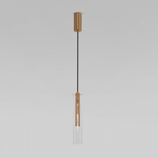 Подвесной светильник LED со стеклянным плафоном 50254/1 LED латунь Eurosvet Swan