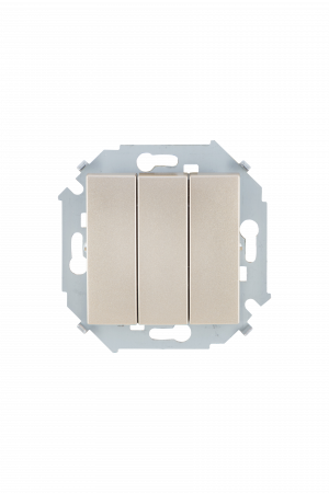 Simon 15 Шампань Выключатель 3-клавишный, 10А, 250В, винт.зажим