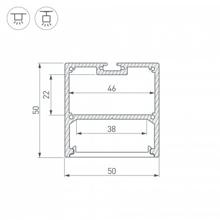 Профиль с рассеивателем Arlight SL-LINE-5050-2500 ANOD+OPAL 020467