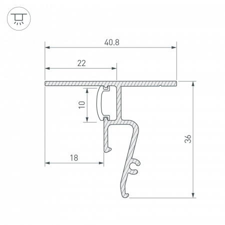 Arlight Профиль STRETCH-SHADOW-CEIL-2000 BLACK (A2-CONTOUR-PRO) (Алюминий)