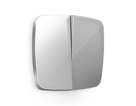 Лицевая панель OMEGA (Серебро глянец) для 2-клавишных выключателей QUANT OP4030