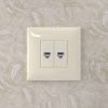 DKC Avanti Компьютерная розетка RJ-45 без шторки в стену, кат.5е двойная, Ванильная дымка