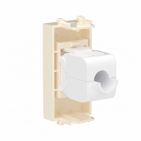 DKC Avanti Компьютерная розетка RJ-45 без шторки модульная, кат.6, Ванильная дымка, 1 модуль