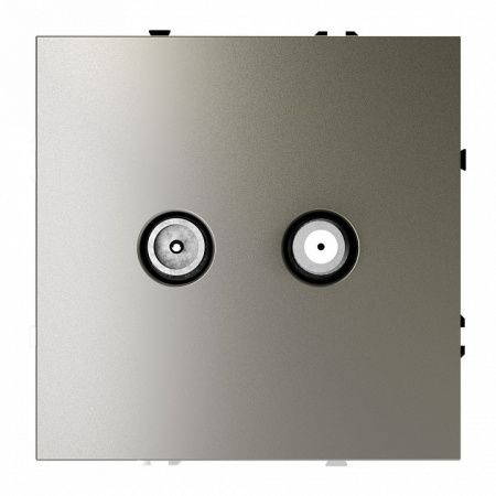 Розетка телевизионная встраиваемая VOLTUM S70 оконечная TV+SAT, (шелк)